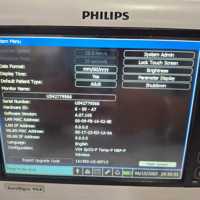Philips Philips SureSigns VS4 Vital Signs Monitor Patient Monitors reLink Medical