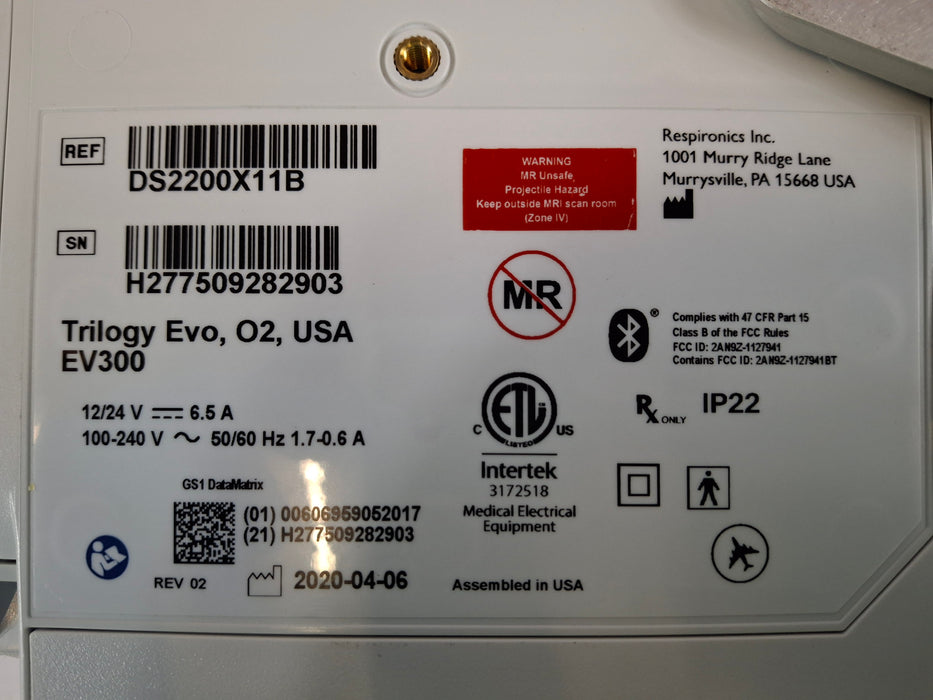 Philips Philips Trilogy EV300 Ventilator Respiratory reLink Medical