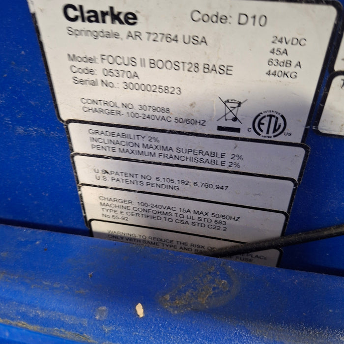 Clarke Focus II Boost L20 28 inch Orbital Auto Scrubber