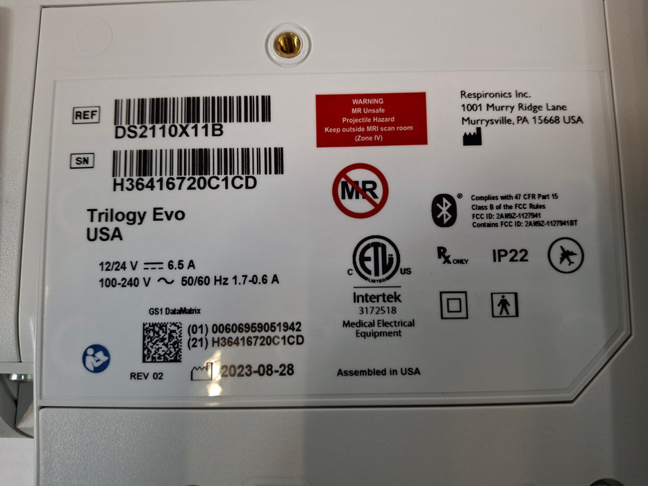 Respironics Respironics Trilogy Evo Ventilator Respiratory reLink Medical