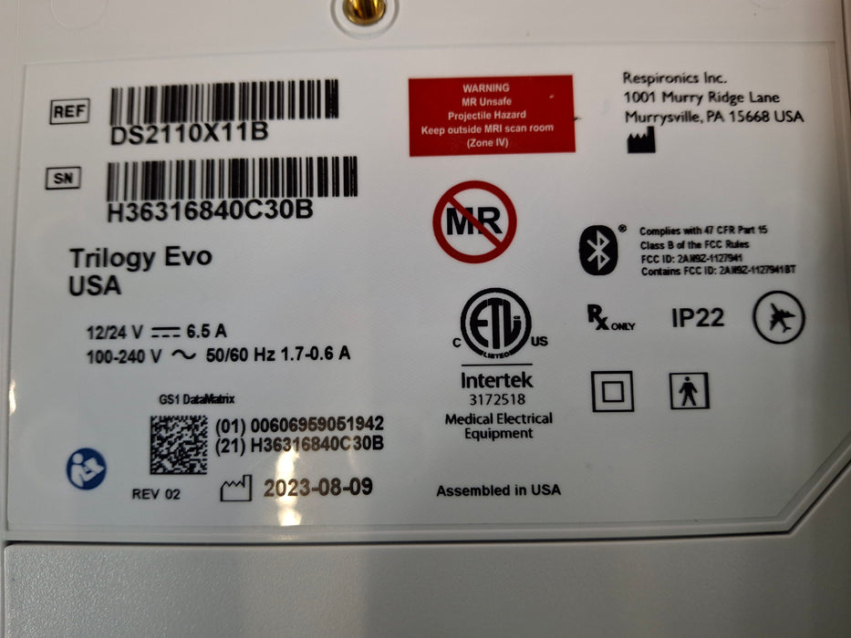 Respironics Trilogy Evo Ventilator