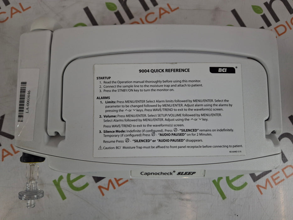 Smiths Medical Smiths Medical 9004 Capnocheck SLEEP Capnograph SpO2 CO2 Patient Monitors Patient Monitors reLink Medical