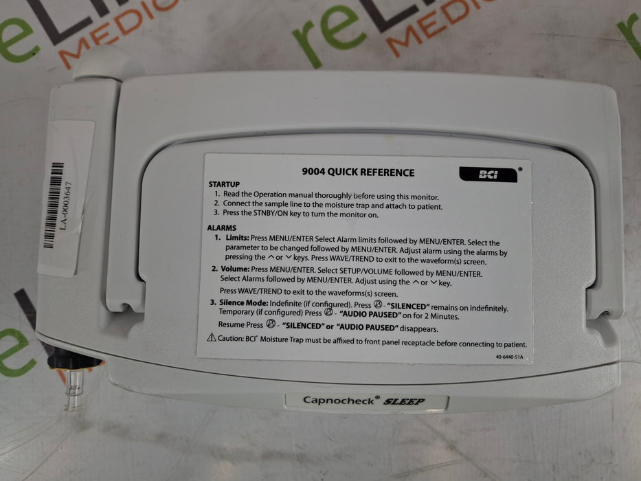 Smiths Medical Smiths Medical 9004 Capnocheck SLEEP Capnograph SpO2 CO2 Patient Monitors Patient Monitors reLink Medical