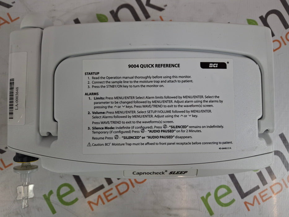 Smiths Medical Smiths Medical 9004 Capnocheck SLEEP Capnograph SpO2 CO2 Patient Monitors Patient Monitors reLink Medical