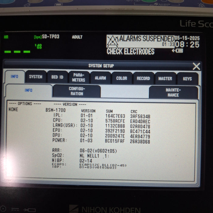 Nihon Kohden Nihon Kohden BSM-1753 Life Scope PT Transport Patient Monitor Patient Monitors reLink Medical