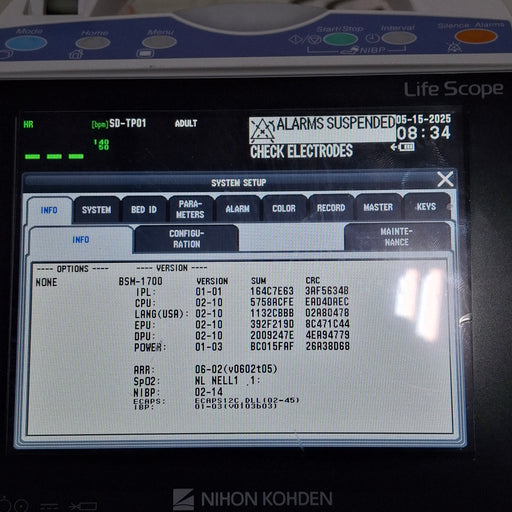 Nihon Kohden Nihon Kohden BSM-1753 Life Scope PT Transport Patient Monitor Patient Monitors reLink Medical