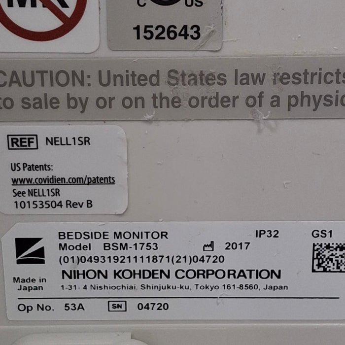 Nihon Kohden Nihon Kohden BSM-1753 Life Scope PT Transport Patient Monitor Patient Monitors reLink Medical