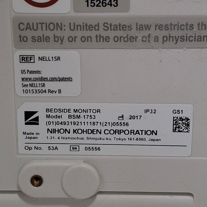 Nihon Kohden Nihon Kohden BSM-1753 Life Scope PT Transport Patient Monitor Patient Monitors reLink Medical