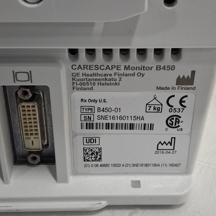 GE Healthcare Carescape B450 Patient Monitor