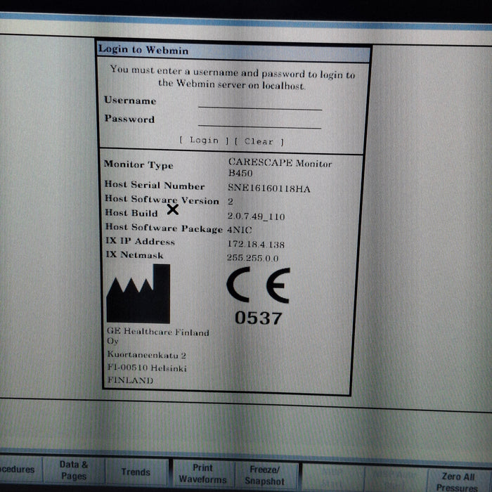 GE Healthcare GE Healthcare Carescape B450 Neonatal Care Patient Monitor Patient Monitors reLink Medical