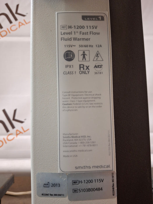 Level 1 Technologies Inc. Level 1 Technologies Inc. H-1200 Fluid Warmer Surgical Equipment reLink Medical