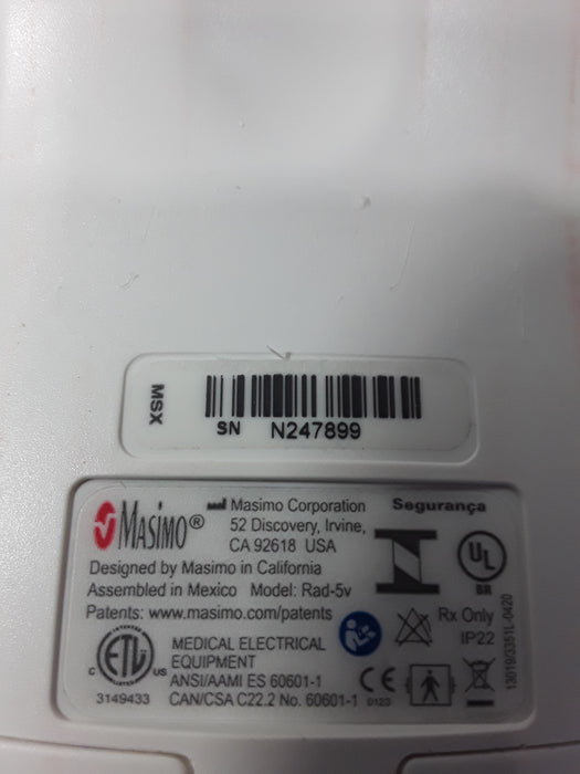 Masimo Rad-5v Handheld Pulse Oximeter Medical
