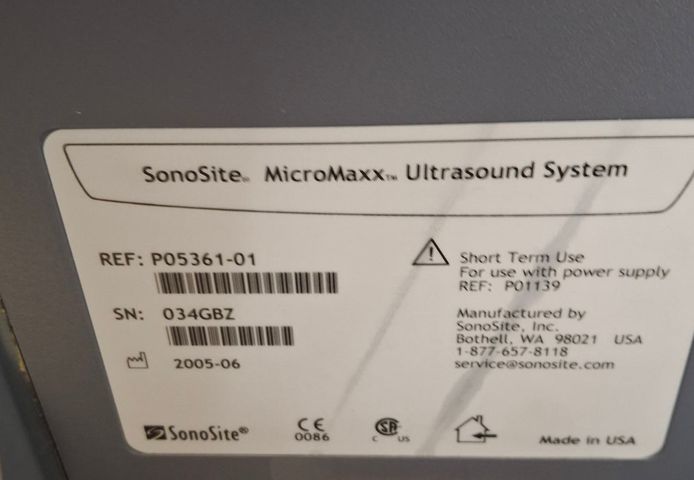 Sonosite Micromaxx Portable Ultrasound