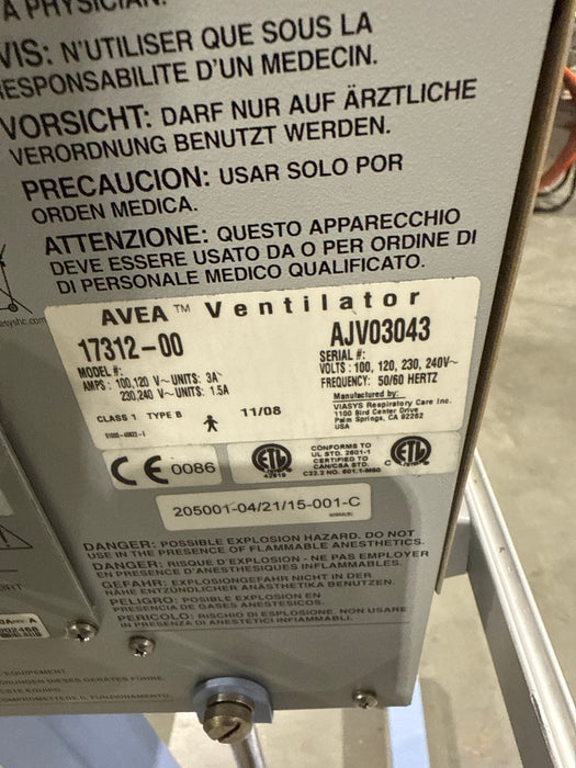 CareFusion CareFusion Avea Ventilator Respiratory reLink Medical