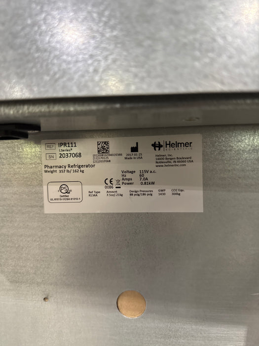 Helmer Inc Helmer Inc iPR111 Pharmacy Refrigerator Research Lab reLink Medical