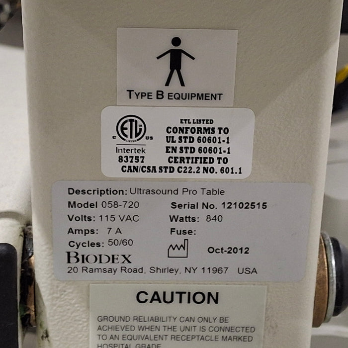 Biodex 058-720 Ultrasound Pro Table