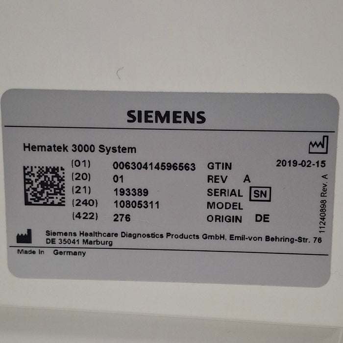 Siemens Hematek 3000 Slide Stainer