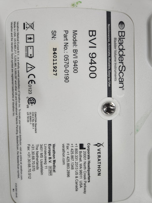 Verathon Medical, Inc BVI 9400 Bladderscan