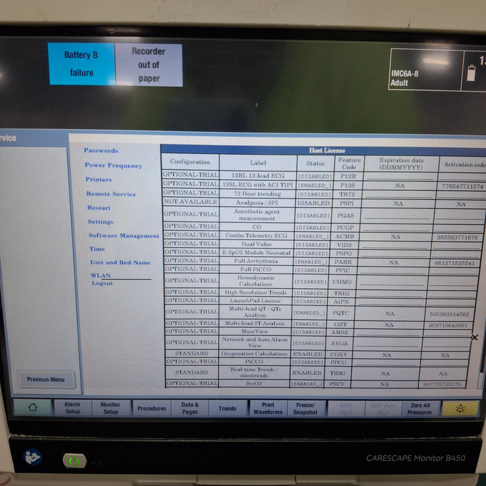 GE Healthcare Carescape B450 Critical Care Patient Monitor