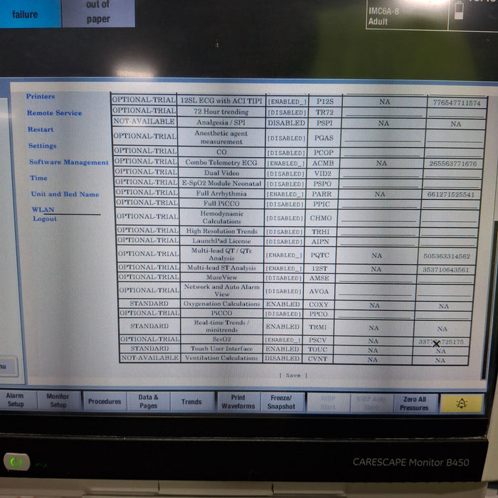 GE Healthcare Carescape B450 Critical Care Patient Monitor