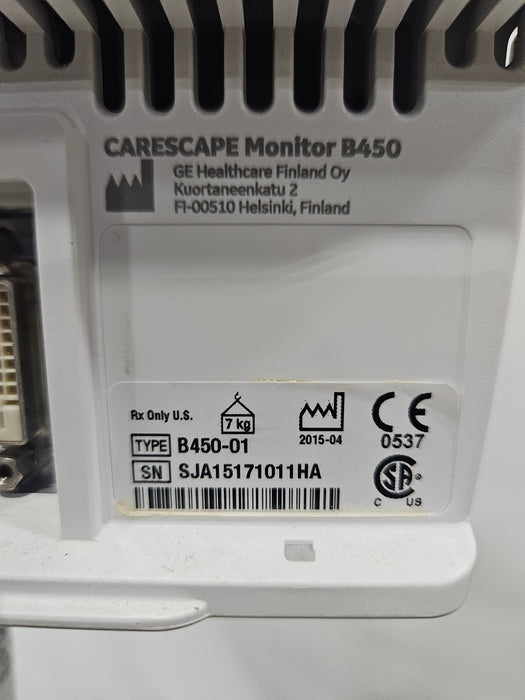 GE Healthcare Carescape B450 Critical Care Patient Monitor