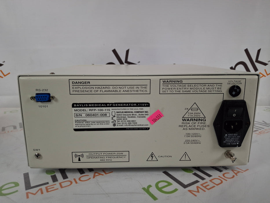 Baylis Baylis RFP-100-115 Radio Frequency Puncture System Surgical Equipment reLink Medical