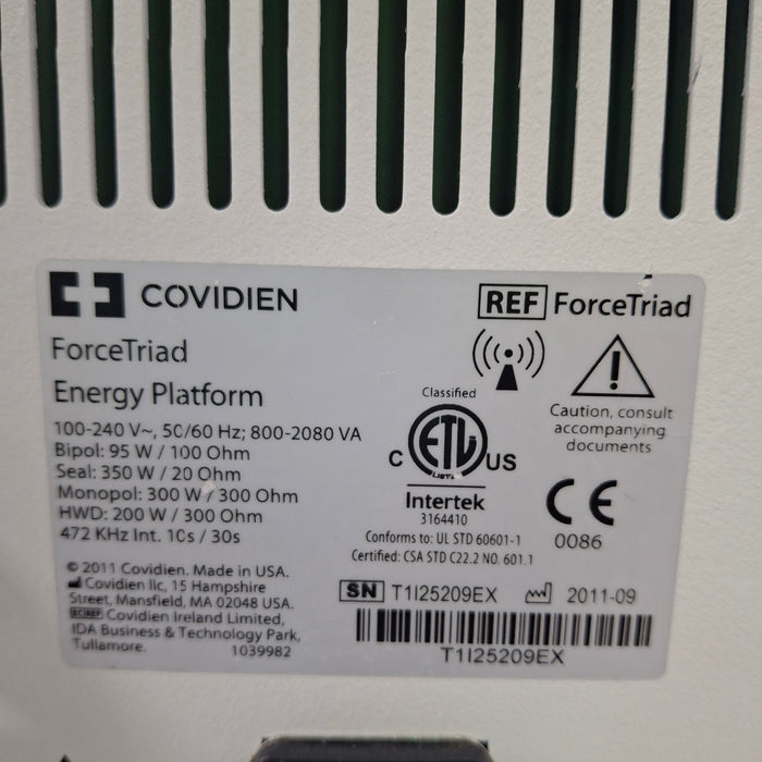 Covidien Covidien Force Triad 3.8-4.0 Electrosurgical Unit Electrosurgical Units reLink Medical