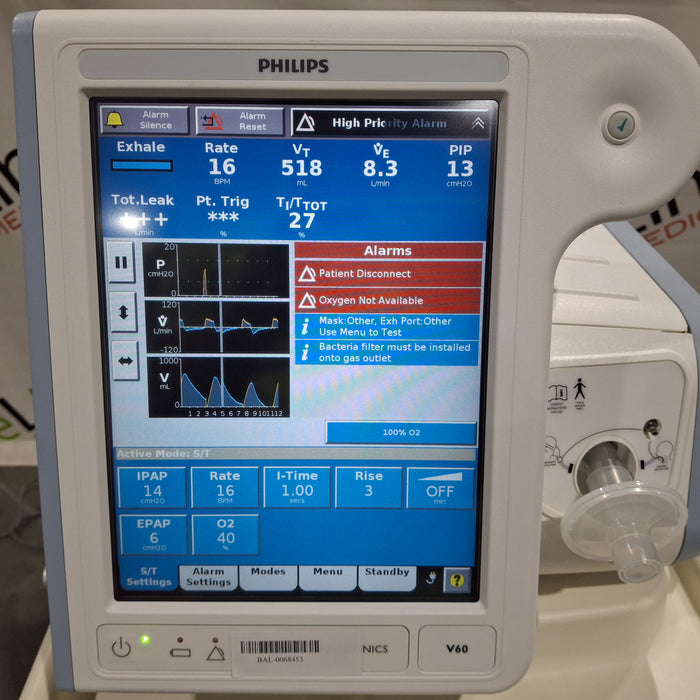 Philips Philips Respironics V60 BiPAP Ventilator Respiratory reLink Medical