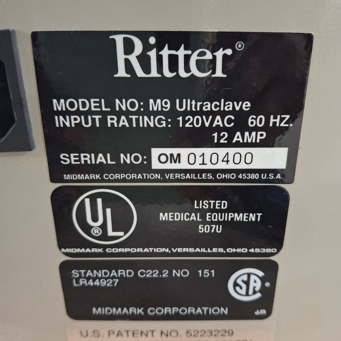 Ritter M9-001 UltraClave Autoclave Sterilizer