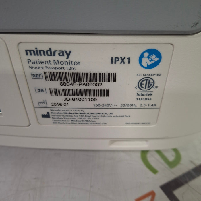 Mindray Passport 12M Patient Monitor