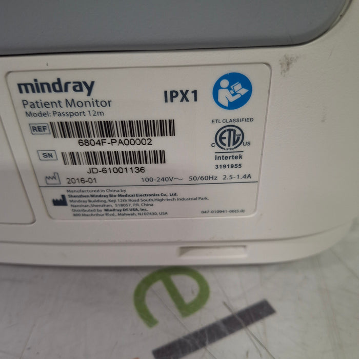 Mindray Passport 12M Patient Monitor