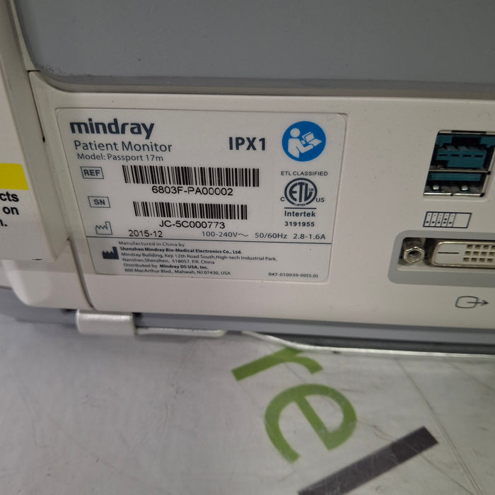 Mindray Mindray Passport 17M Patient Monitor Patient Monitors reLink Medical