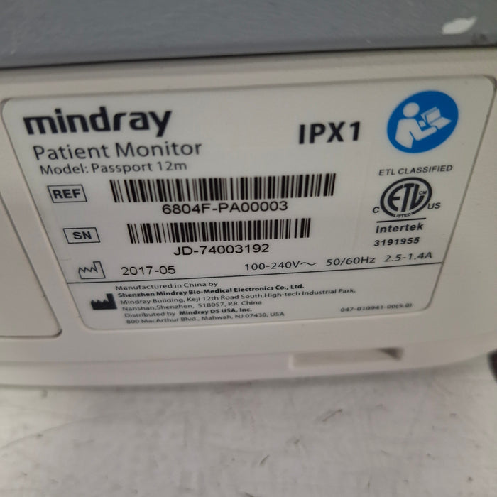 Mindray Passport 12M Patient Monitor