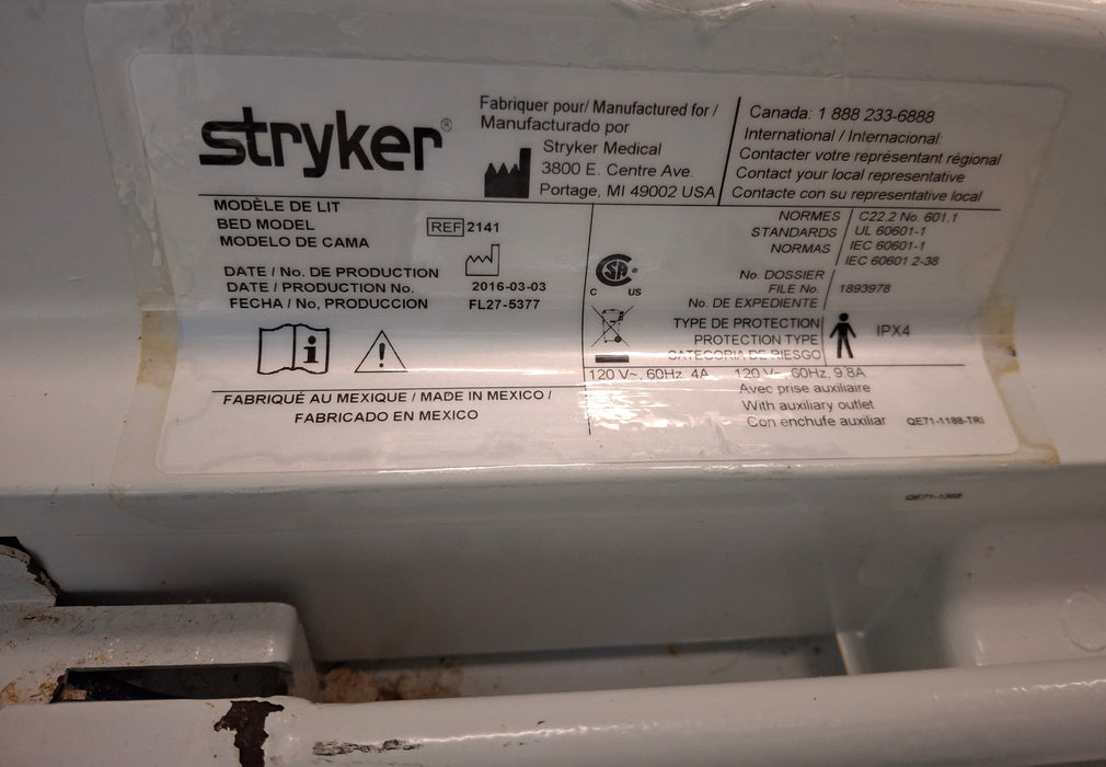 Stryker InTouch 2141 Critical Care Hospital Bed