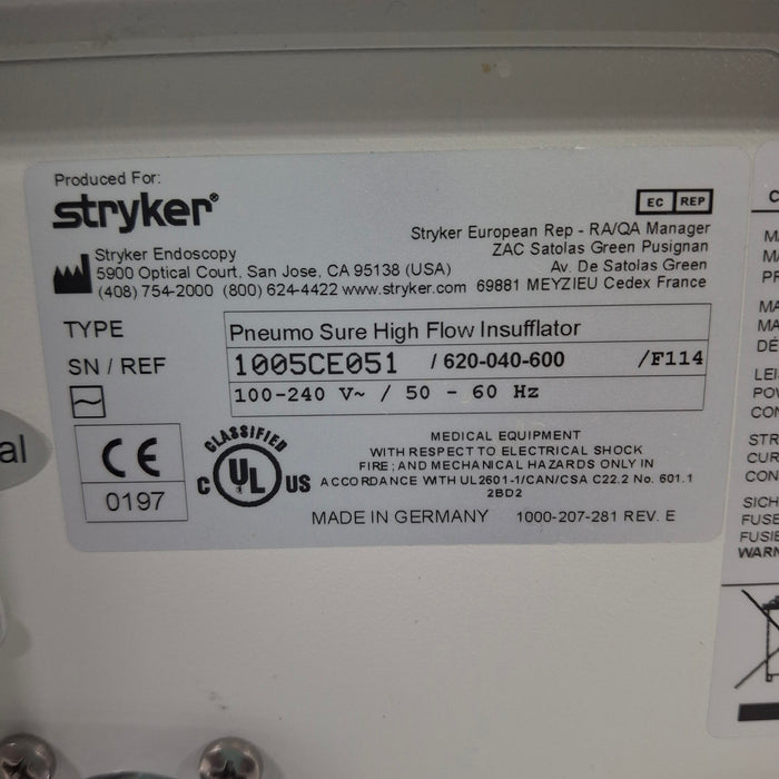 Stryker Stryker 45L Pneumo Sure XL Insufflator Rigid Endoscopy reLink Medical