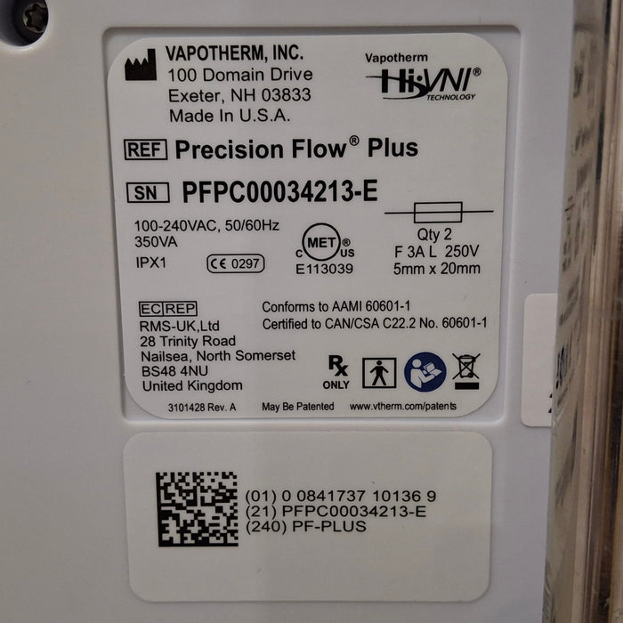 Vapotherm Vapotherm Precision Flow Plus Meter Humidifier Respiratory reLink Medical