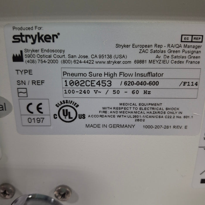 Stryker Stryker 45L Pneumo Sure XL Insufflator Rigid Endoscopy reLink Medical