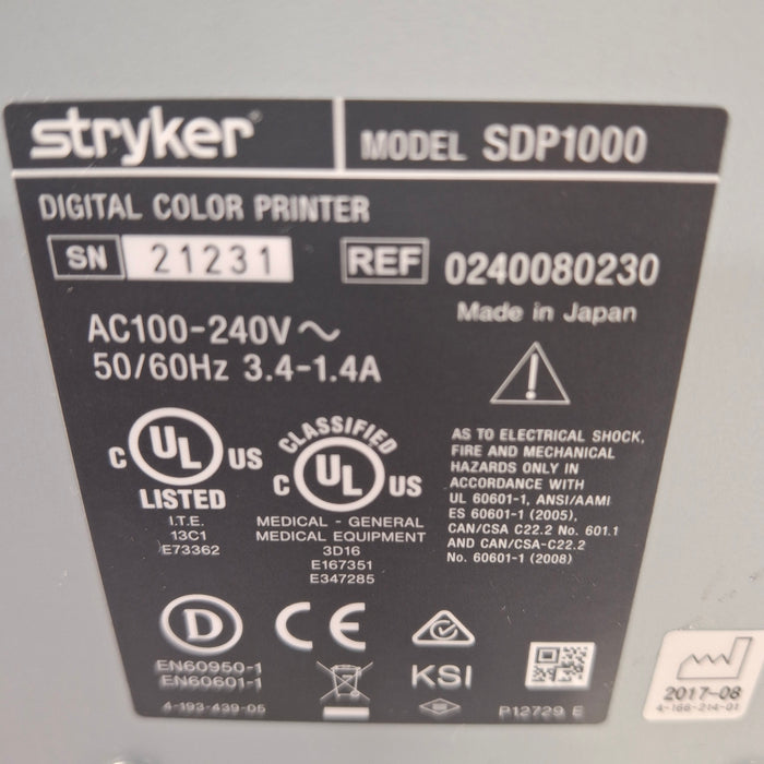Stryker Stryker SDP1000 Digital Color Printer Rigid Endoscopy reLink Medical