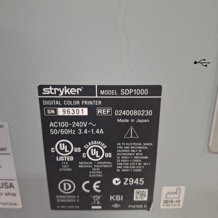Stryker Stryker SDP1000 Digital Color Printer Rigid Endoscopy reLink Medical