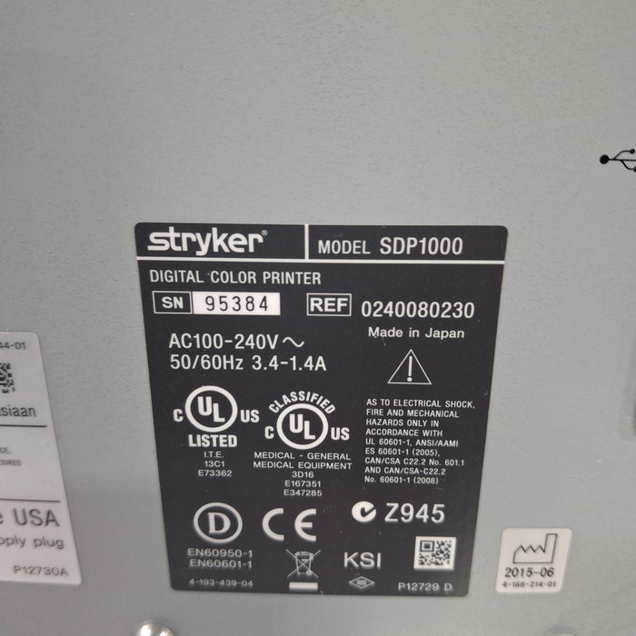 Stryker Stryker SDP1000 Digital Color Printer Rigid Endoscopy reLink Medical