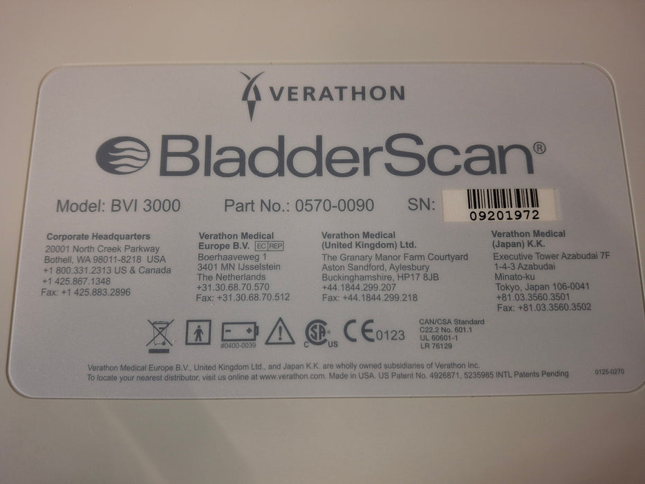 Verathon Medical, Inc Verathon Medical, Inc BladderScan BVI 3000 Bladder Scanner Surgical Equipment reLink Medical