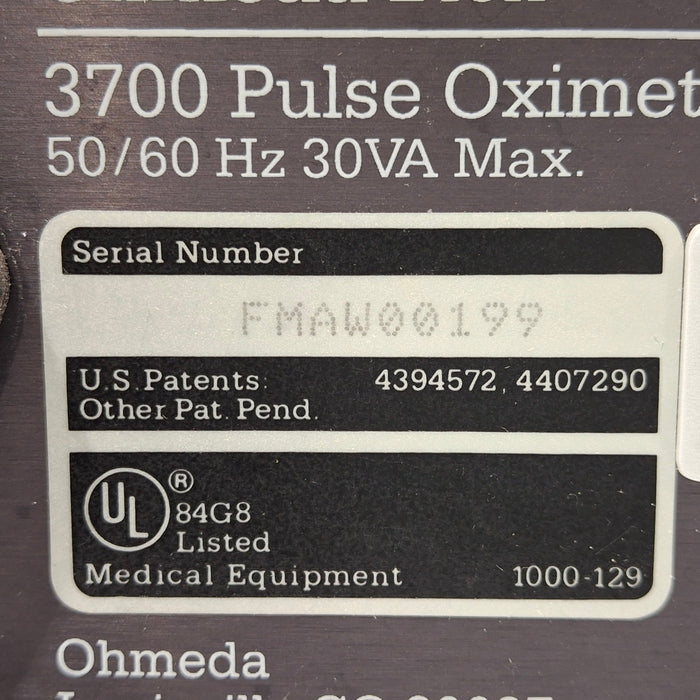 Ohmeda Medical 3700 Pulse Oximeter