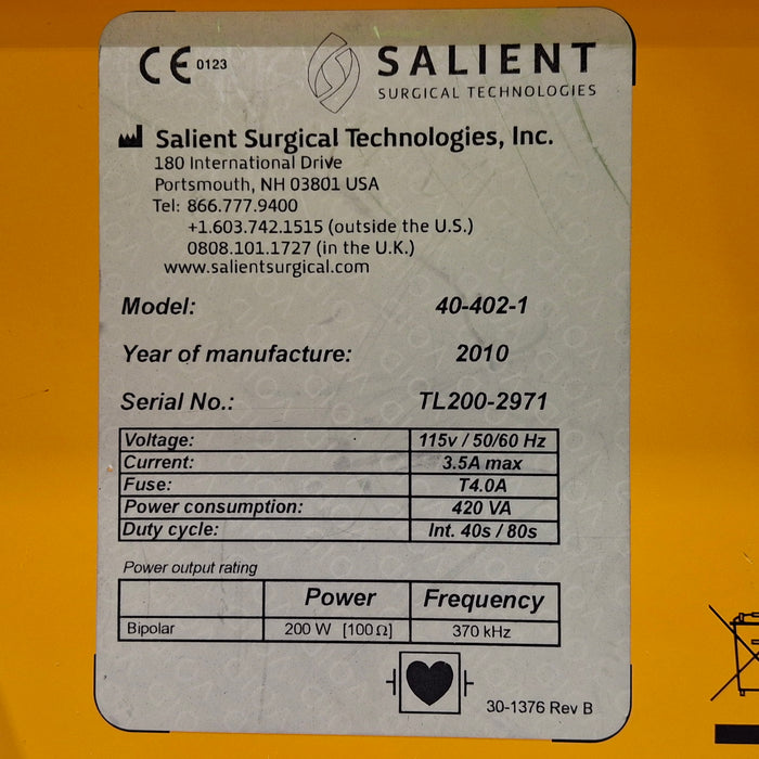 Salient Salient Aquamantys System 40-402-1 Electrosurgical Unit Electrosurgical Units reLink Medical