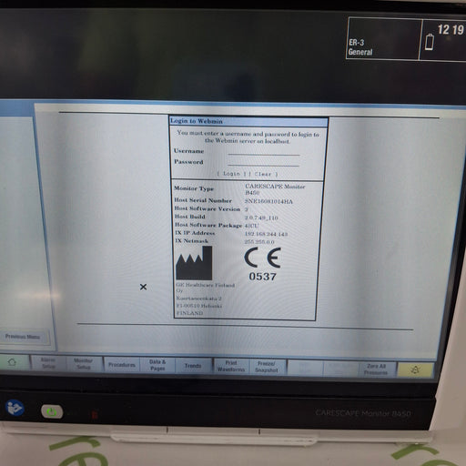 GE Healthcare GE Healthcare Carescape B450 Patient Monitor Patient Monitors reLink Medical