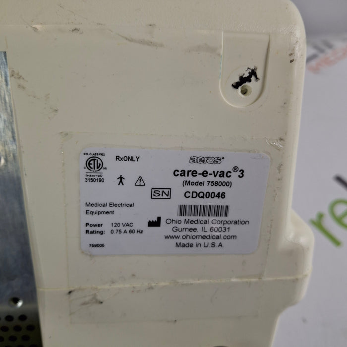 Ohio Medical Corporation Ohio Medical Corporation Care-E-Vac 3 Portable Suction System Surgical Equipment reLink Medical