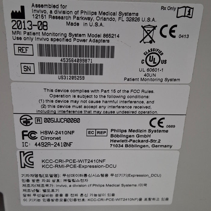 Invivo MDE Expression MRI Patient Monitoring System