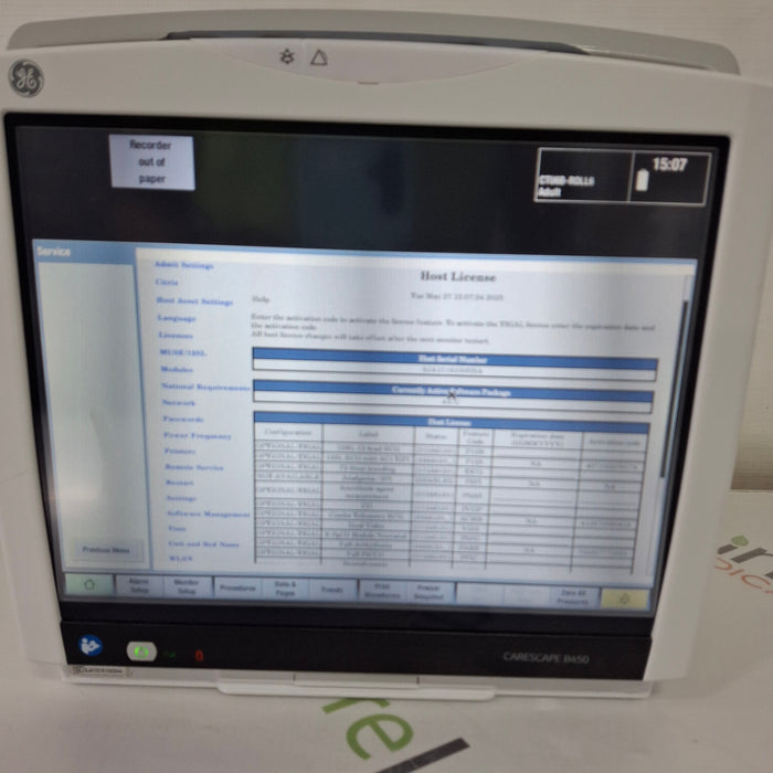 GE Healthcare GE Healthcare Carescape B450 Critical Care Patient Monitor Patient Monitors reLink Medical