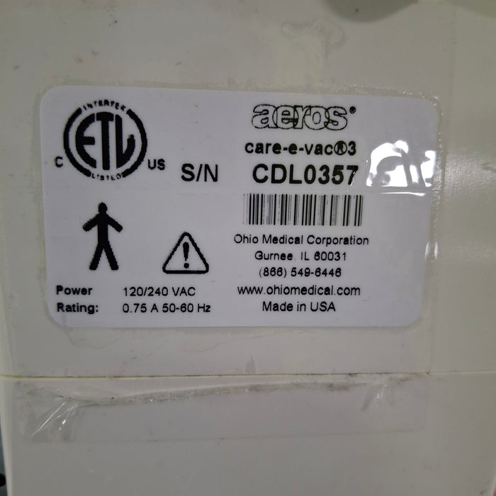 Ohio Medical Corporation Ohio Medical Corporation Care-E-Vac 3 Portable Suction System Surgical Equipment reLink Medical