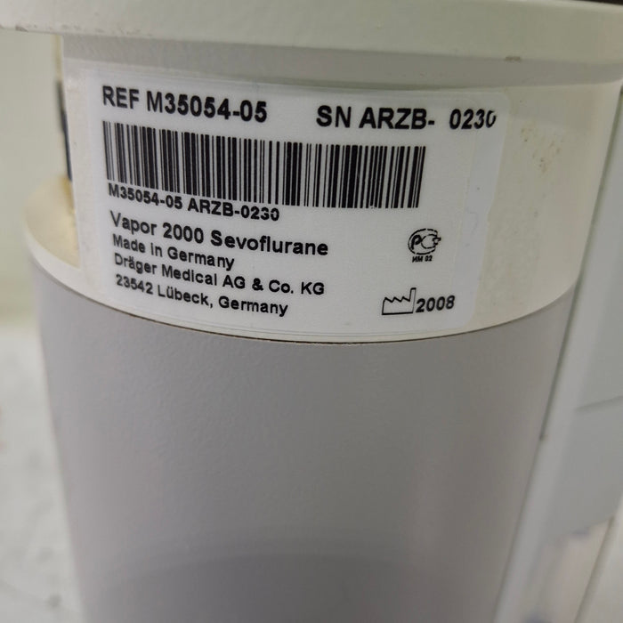 Draeger Medical Vapor 2000 Sevoflurane Vaporizer