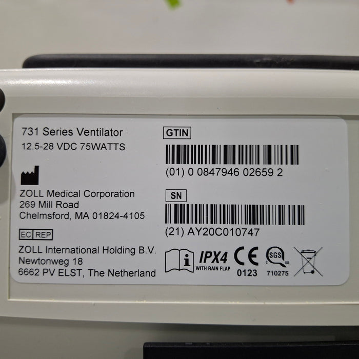 Zoll Zoll Z Vent Transport Ventilator Respiratory reLink Medical